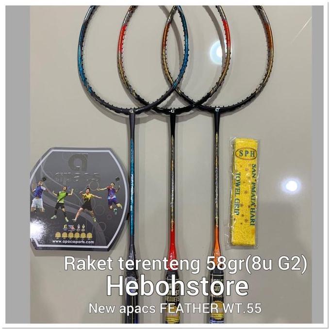 Promo Raket Badminton NEW Apacs FEATHER WT.55 nanotec kuat 35 LBS berat 58gr Diskon