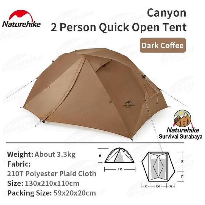 Terlaris Tenda Canyon 2P Naturehike Nh22Zp005