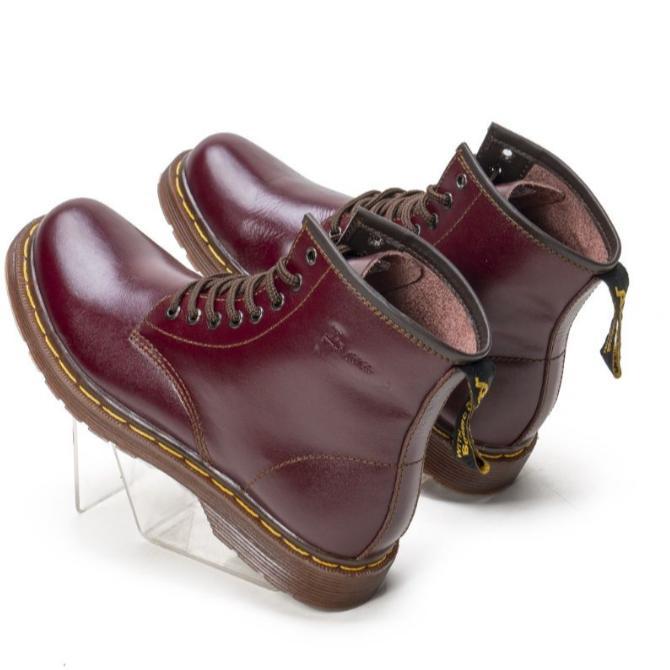 TERBARU DYREN - SEPATU BOOTS PRIA SLIP ON CASUAL KULIT ASLI DOCMART HITAM