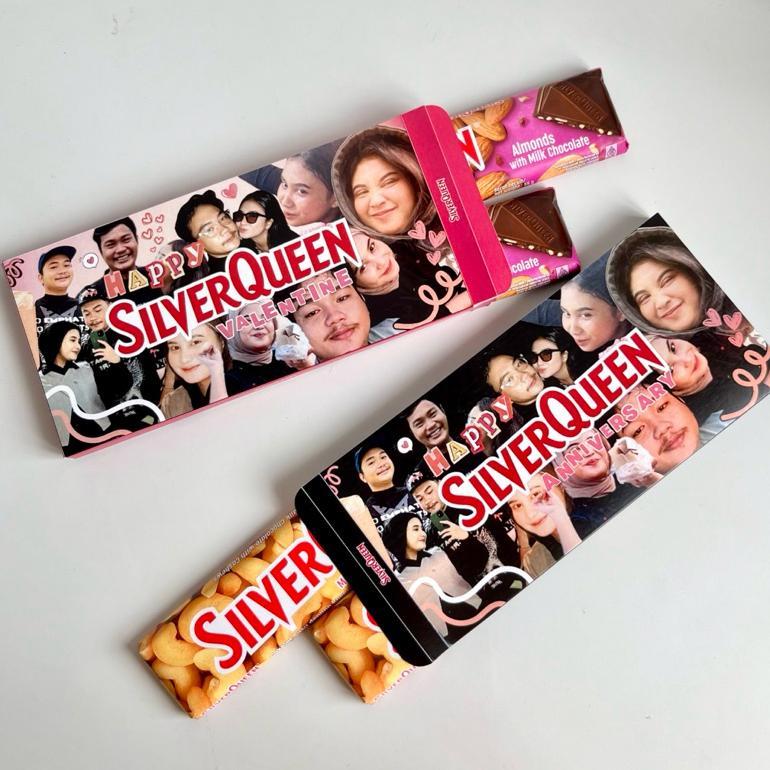 Valentine salee Silverqueen custom foto dan ucapan | silverqueen beruang | silverqueen valentine | b