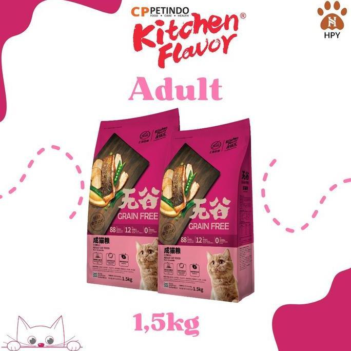 Miaw- Kitchen Flavor Grain Free Adult 1,5Kg Kitchen Flavor Grain Free Makanan Kucing Dewasa 1,5Kg