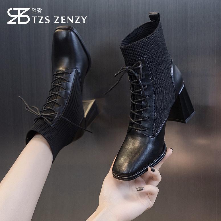 new tzs zenzy clarine heels - sepatu boots heels wanita - boots heels modis - boots heels chunky