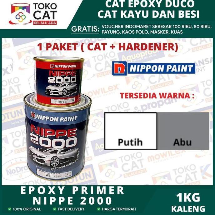Cat- Epoxy Nippe 2000 Epoxy Primer Surfacer Abu + Hardener 1L Abu / Putih