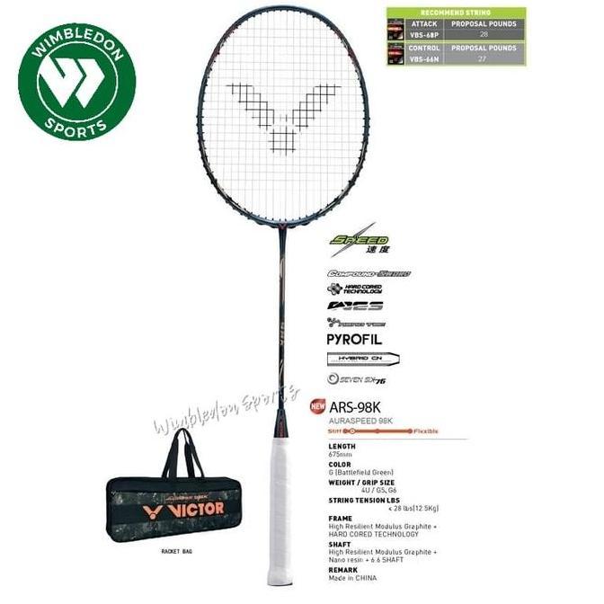 Promo Raket Badminton Victor AuraSpeed 98K / Raket Victor ARS-98K Diskon
