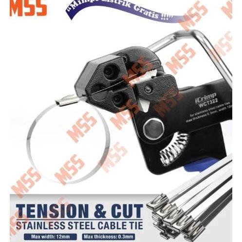 Cable Tie Zip Gun IWISS WCT-322 Stainless Steel, BONUS Release Tool