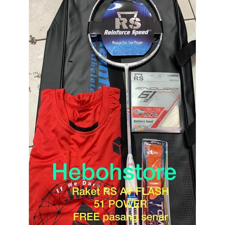 Promo Raket Badminton RS AV FLASH 51 POWER full set KOMPLIT ORIGINAL Diskon