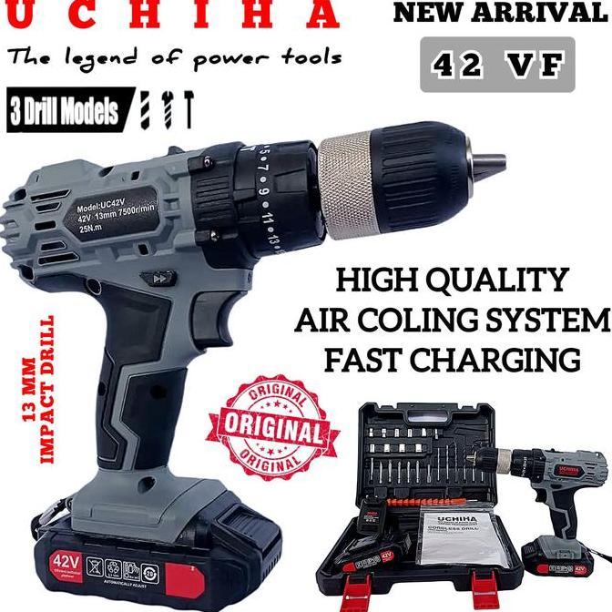 Impact drill mesin bor baterai 25v uchiha besi beton obeng kayu dll