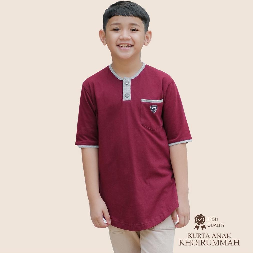 FREE ONGKIR KHOIRUMMAH -  KURTA BADAR KIDS ALL VARIANT / KAOS KURTA ANAK LAKI - LAKI KERAH SHANGHAI 