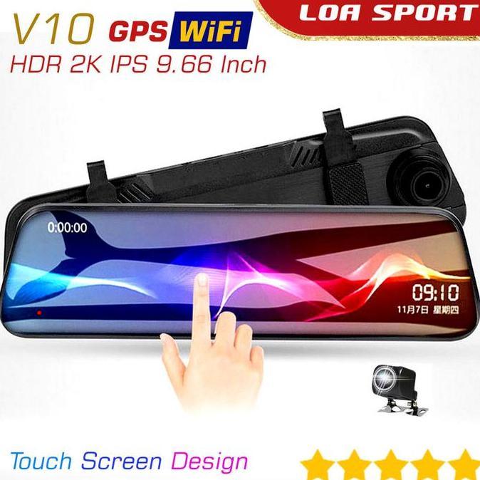 TERMURAH - Spion Kamera Mundur Mobil Dashcam Depan Belakang GPS WIFI HDR 2K IPS