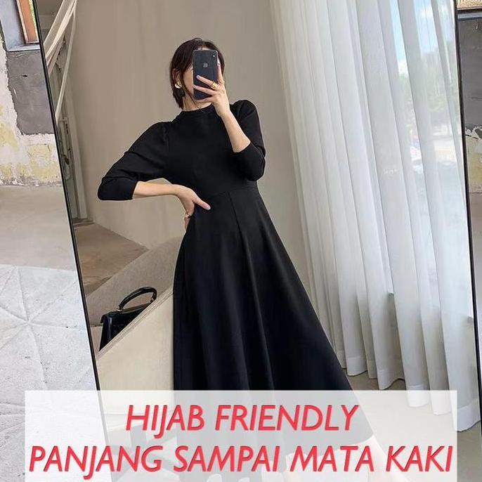 Promo #36 Dress Hijabers Tunik Panjang Model Turtle Neck Panjang Sampai Mata Kaki Diskon