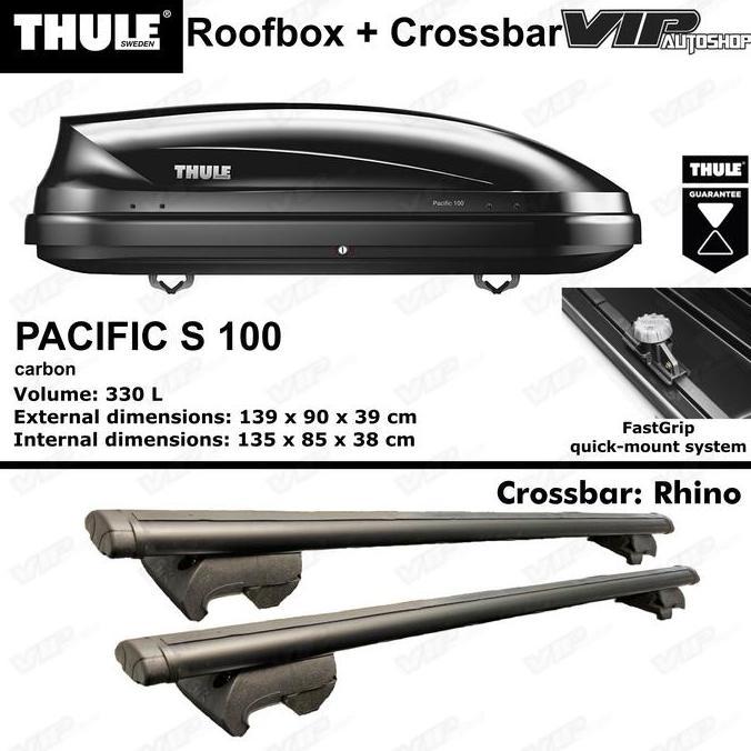 NEW All new RUSH TERIOS Paket Roofbox roof box THULE PACIFIC 100 +crossbar