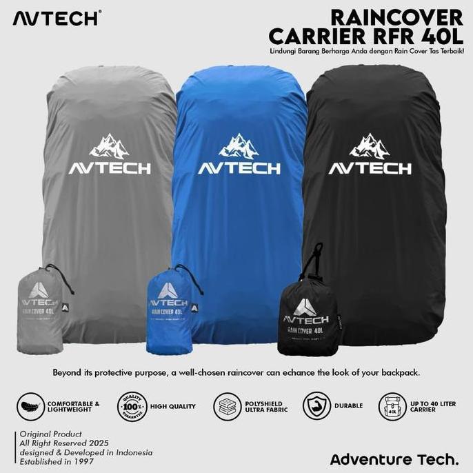 Instancodbisa- Avtech - Rain Cover Bag Waterproof Pelindung Tas Anti Air 40-50 Liter - Cover Carrier