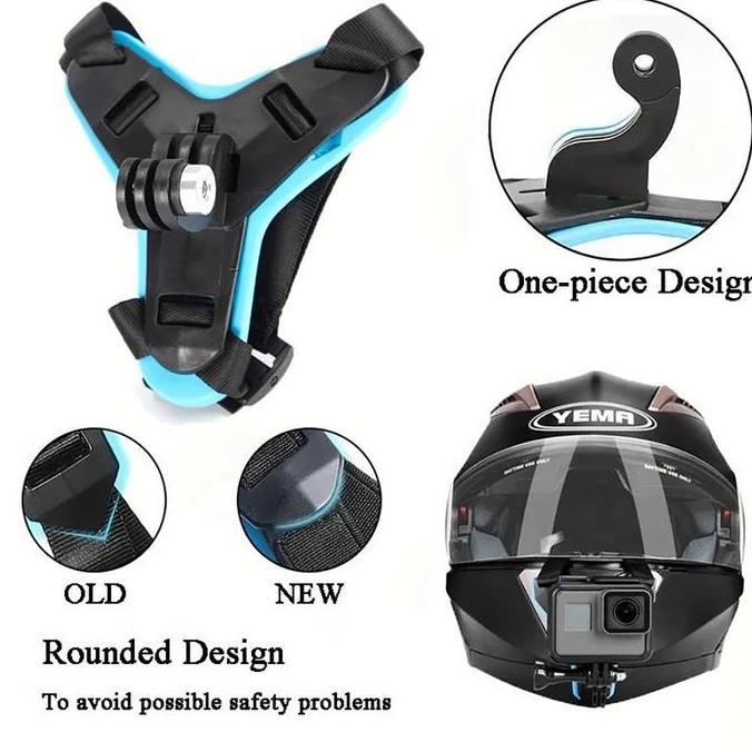 Instancodbisa- Chin Strap Mount Helmet Mounting Di Dagu Helm Sepeda Motor Untuk Gopro Xiaomi Yi Akse