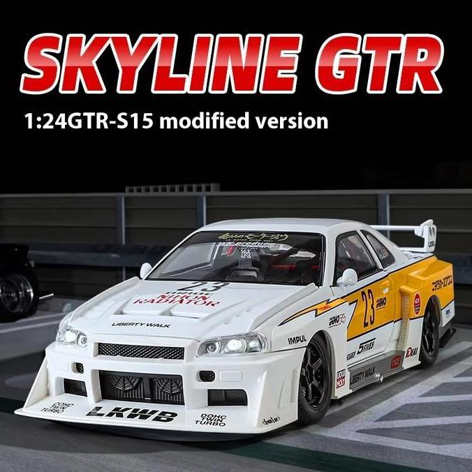 REBAPIN - 1:24 NISSAN SKYLINE GTR R34 LBWK LB-ER34 DIECAST MOBIL SPORT SUPER SILHOUETTE KOLEKSI PAJA