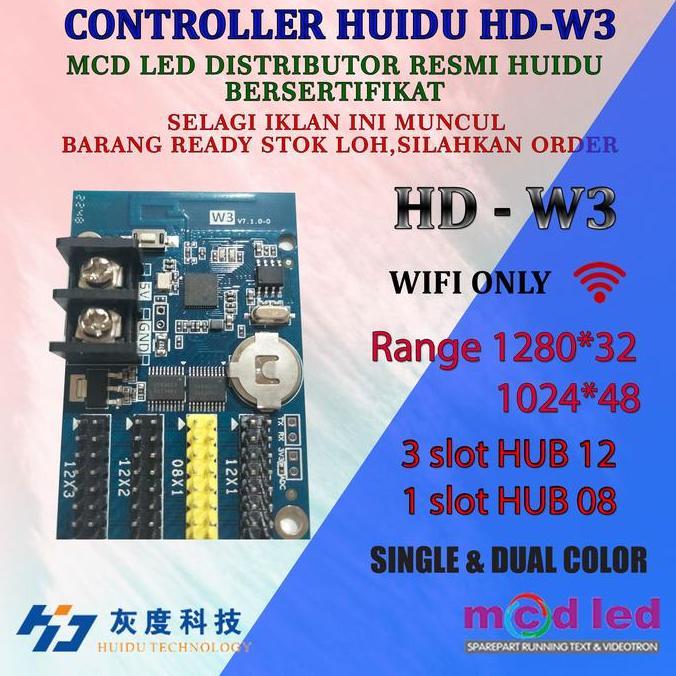 Instancodbisa- Kontroler Running Text Huidu Hd W00 Hd W02 Hd W03 Hd W04 Satu Warna