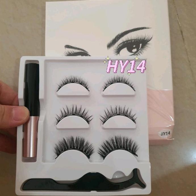 Cod,Bisa- Bulu Mata Magnet 3Pairs . Bulu Mata 3D Magnet Eyeliner