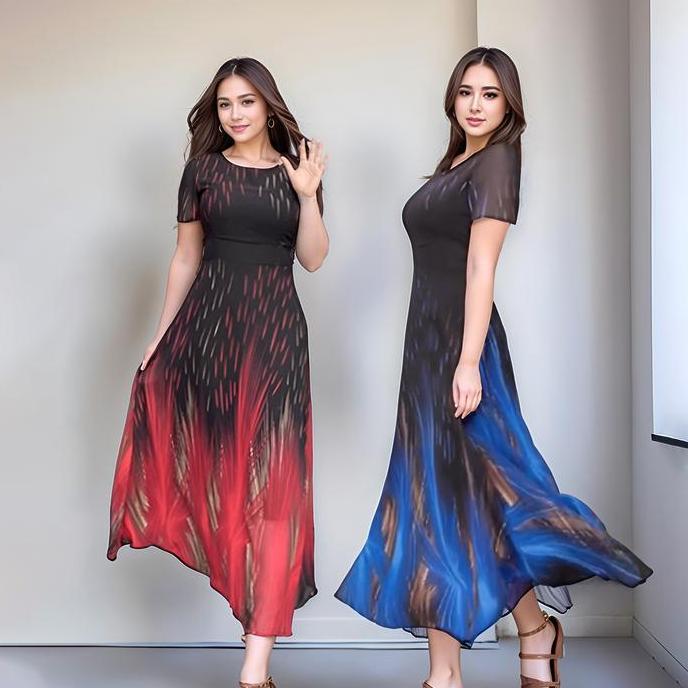 Promo dress Pantai Gaun Casual Wanita RokSlim-fitting Putih - Hitam, Pendek Midi Pesta Santai Diskon