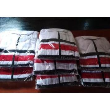 CUCI GUDANG DAFA Jaket Casual Tracktop Hitam Putih List Merah ROJALI STM