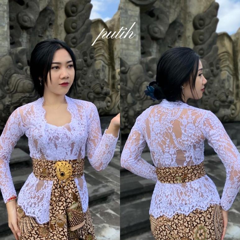 PREMIUM KEBAYA BALI JADI BROKAT SEMI PRANCIS PREMIUM SPECIAL WARNA PUTIH