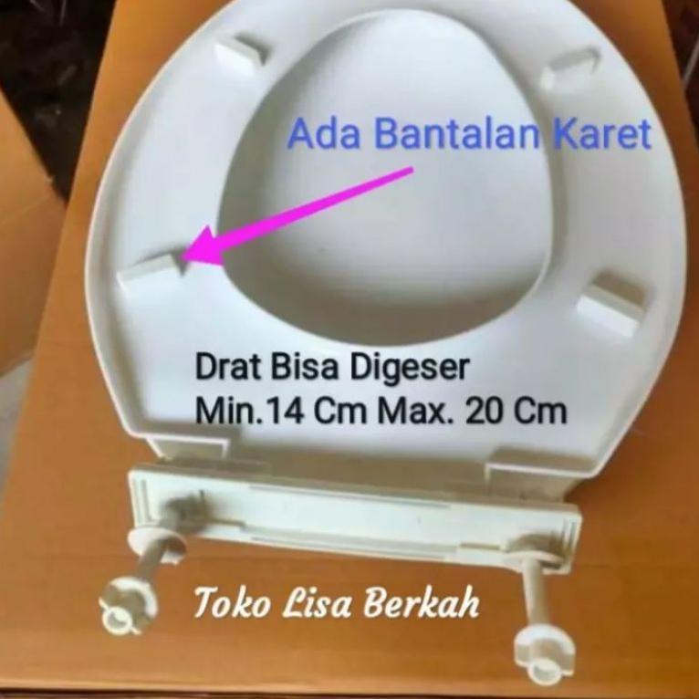 Tutup Closet Duduk Univesal + Bantalan Karet Model Toto Untuk Semua Merek Closet Duduk