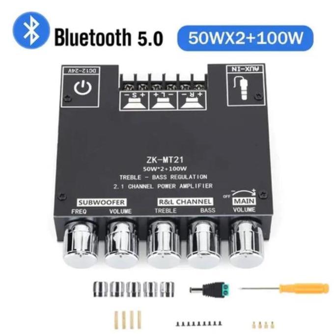 Audio Stereo Bass Power Amplifier Board Zk-Tb21 Zk-Mt21 Zk-502Mt Bluetooth 5.0 50Wx2+100W Amplifier 