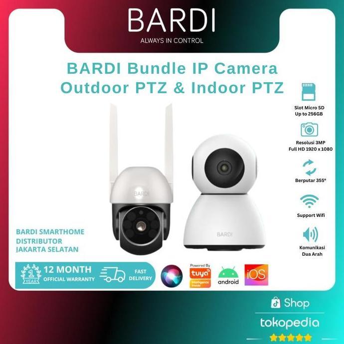 Instancodbisa- Bardi Ip Camera Indoor Ptz & Outdoor Ptz Bundle Cctv 2 Ip Camera