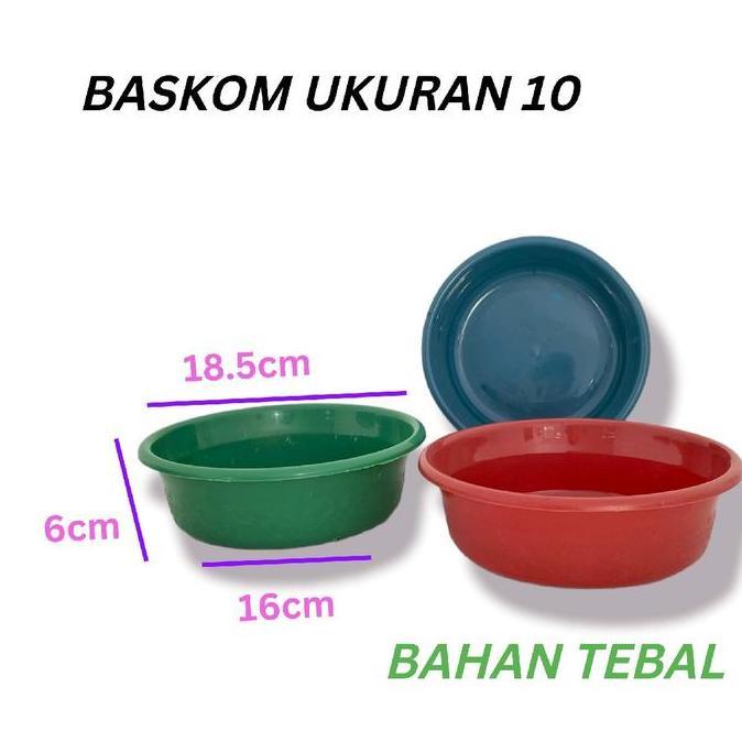 Bersihyuk- Baskom Plastik No 10 (12Pcs) Tebal Baskom Hajatan Syukuran Berkat Ringan Hijau