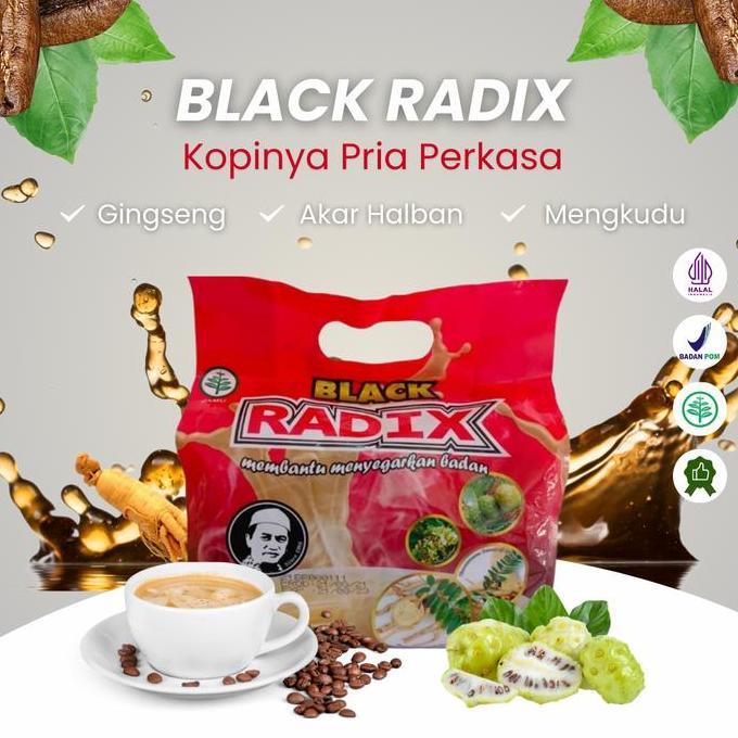 Kopi Black Radix HPA Malaysia isi 20 Sachet - Kopi Radix Pa Haji ASLI Original