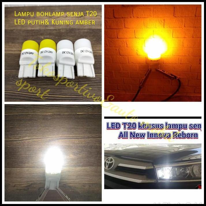 DISKON LAMPU BOHLAMP LED SENJA KOTAK T20/T10 INNOVA REBORN LED PUTIH& KUNING 