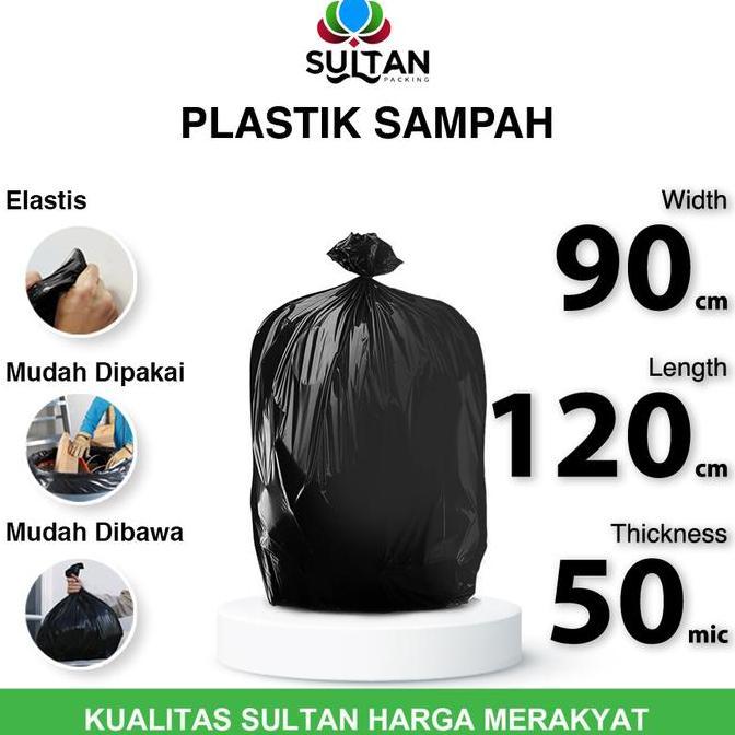 Bersihyuk- Plastik Sampah Hitam 90X120Cm Jumbo Anti Bocor