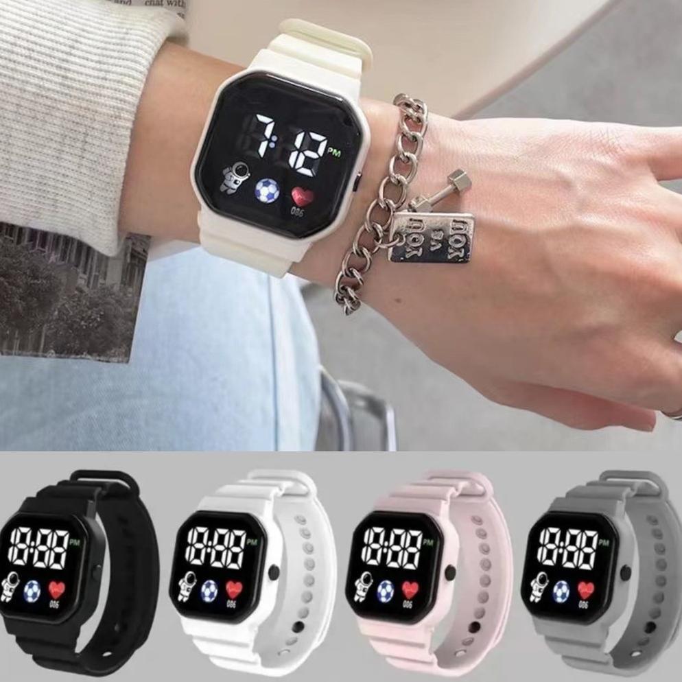 terbaru jam tangan led silicone jam tangan karet silicone jam tangan digital unisex jam cewek digita