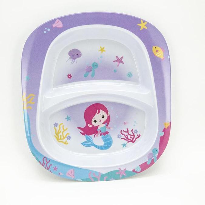 Instancodbisa- Onyx Seiv, Piring Makan Anak Sekat 9 Inch : Melamin, Aman Untuk Makanan, Halal, Afs09