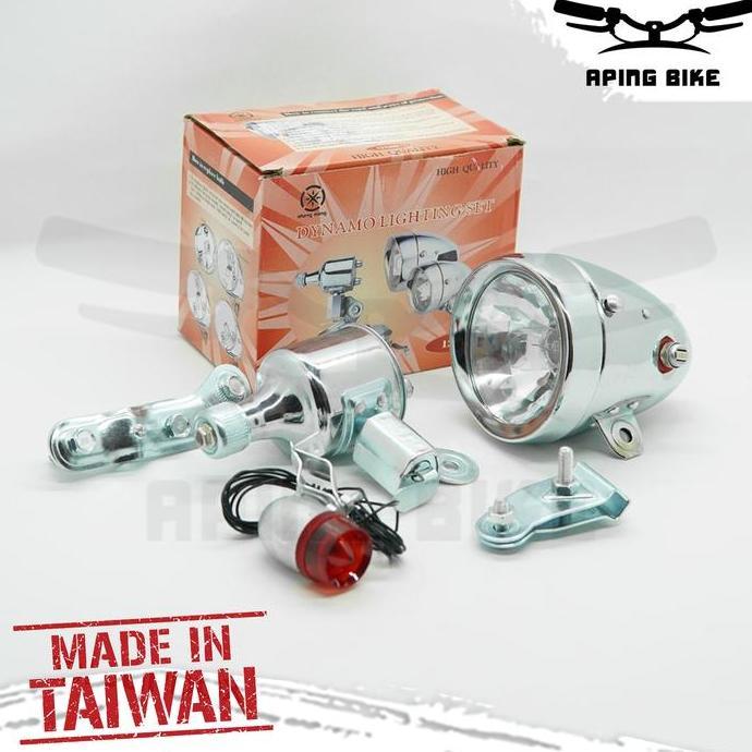 Lampu + Dinamo Sepeda Onthel Taiwan Lampu Berko Sepeda Jengki Ontel