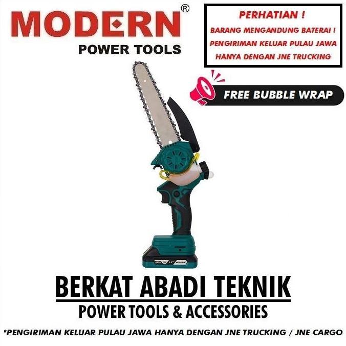 Supertool- Modern M-58 Mesin Cordless Chainsaw Mini 8" Gergaji Rantai Baterai M58