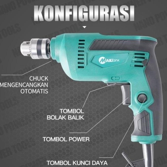 Supertool- Bor Listrik 10 Mm Sh 30 Mesin Bor Tangan Mailtank Sh 30 Drill Mailtank