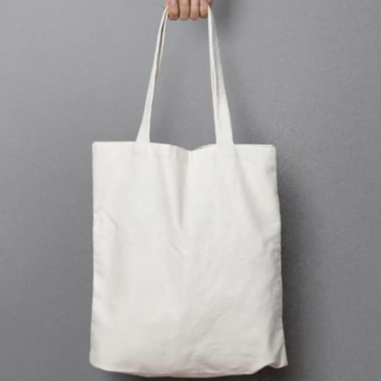 TERMURAH TOTE BAG BLACU POLOS TAS POLOS KANVAS PUTIH TAS ECOPRINT CALICO TERMURAH