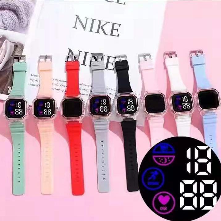 Garansi Cod Jam Tangan Wanita Digital Segi Tampilan Layar Baru Fashion Watch Led Sprot Harga Grosir 