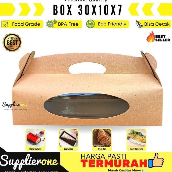Barunih- Box 30X10X7 Isi 25/ Gable Box 30X10X7 / Dus Brownies / Kemasan Strudel