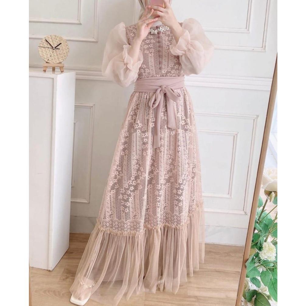 BEST SELLER AURORA DRESS BRUKAT ORGANZA BUSUI FRIENDLY