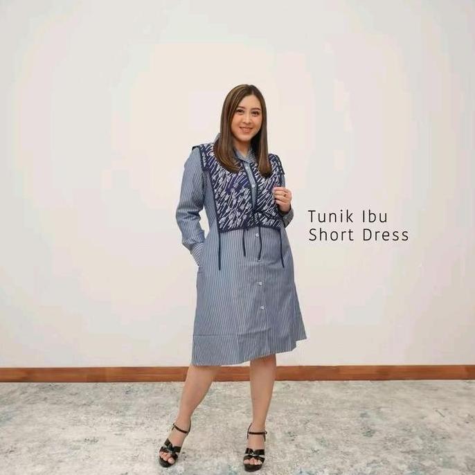 DV21 - Tunik wanita Batik DIERA Navy