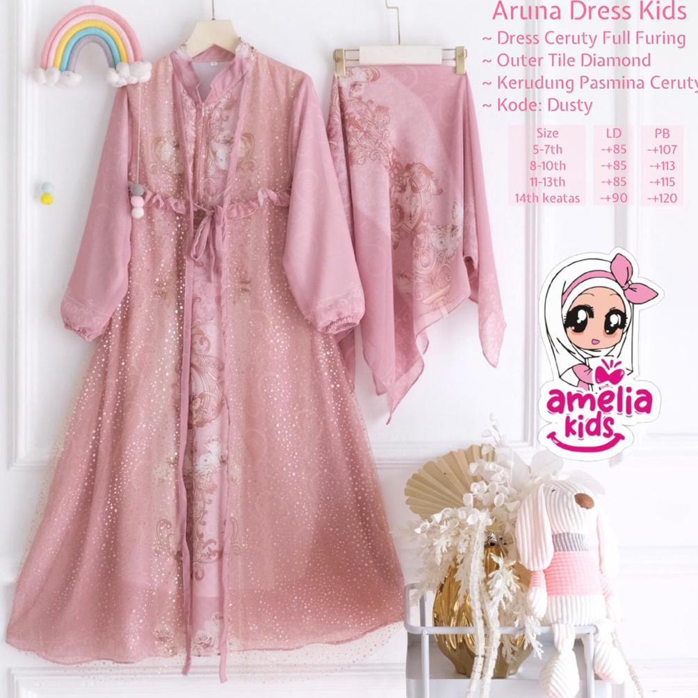 DISKON [[ NEW ARRIVAL ]] ZEFANYA TIVANIA ARUNA SET KIDS SETELAN GAMIS LEBARAN ANAK MODEL TERBARU 202