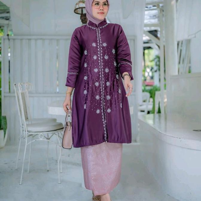 DF331 >> Tunik Payet Tabur Bridel Payet Super Elegan  Tunik Melayu Cocok Untuk Seragaman Kebaya Dan 