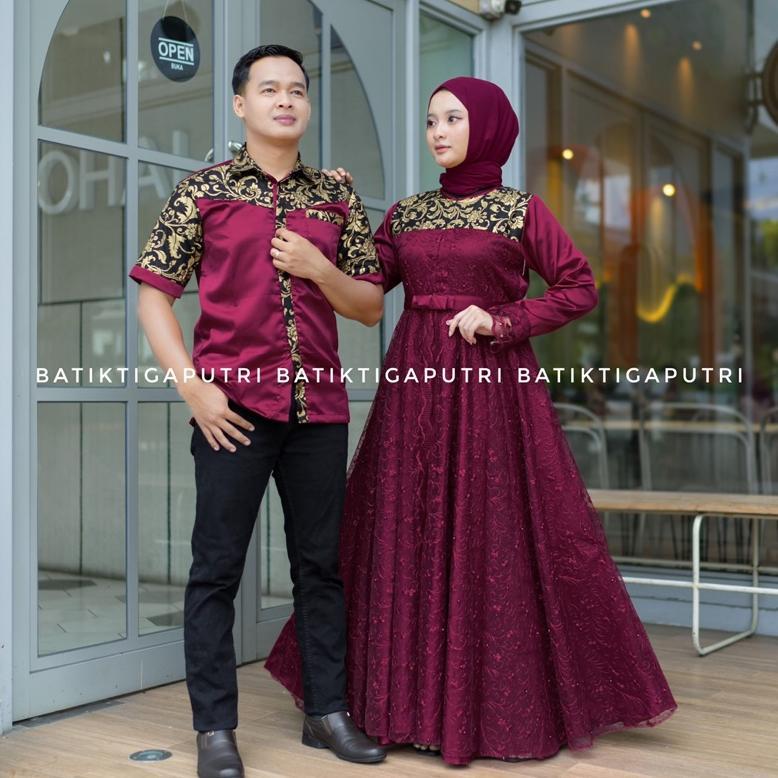 DISKON COUPLE GAMIS KONDANGAN SET GAMIS MUTIARA BROKAT GAMIS COUPLE PASANGAN TERBARU GAMIS KONDANGAN