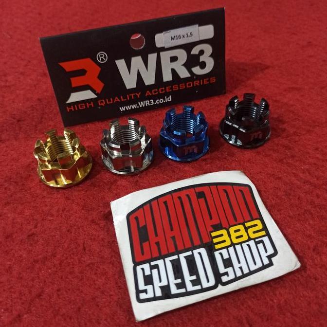 Champion Speed Shop Mur As Roda Belakang Titanium WR3 M16x1.50mm untuk Scoopy Vario 125 150 Fino War