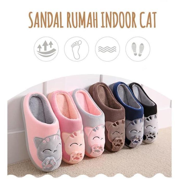 Terpopuler- Sandal Rumah Indoor Santai / Sandal Couple Import Empuk Hangat Lucu