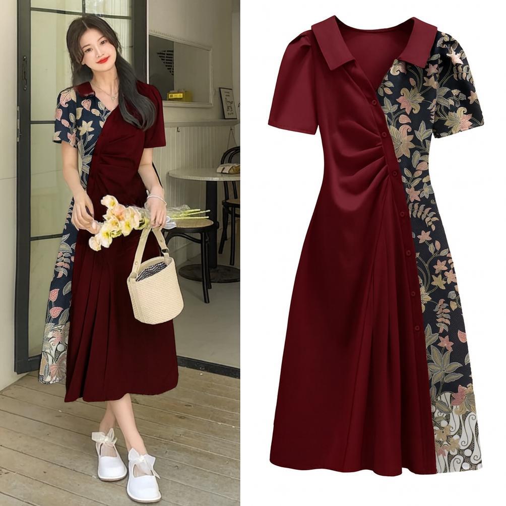 ORIGINAL FWG DRESS BATIK WANITA KEKINIAN TERBARU PAKAIAN GAUN PESTA BATIK MOTIF PAKAIAN DRES MANELA 