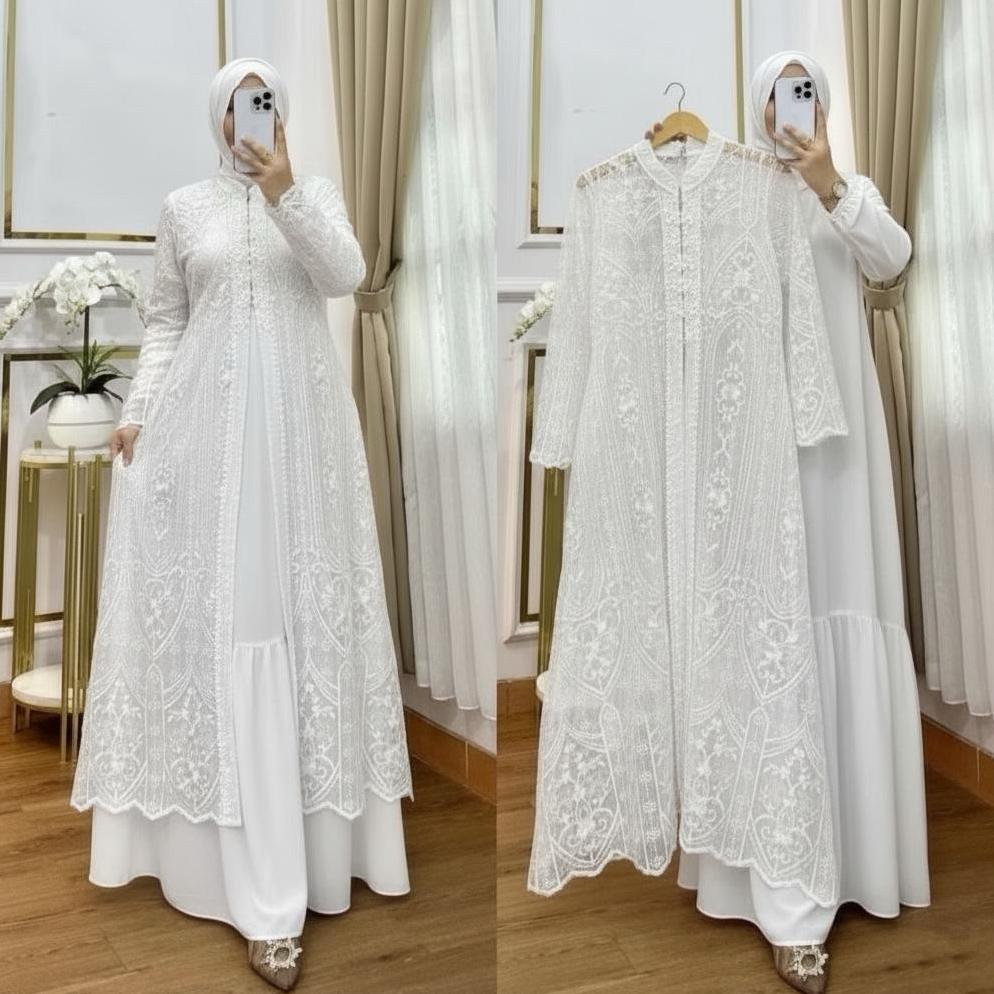 BEST SELLER GAMIS BROKAT TERBARU 2025 MEWAH KEKINIAN LAKSMI DRESS MAXY BAHAN CERUTY  BABYDOLL MIX BR