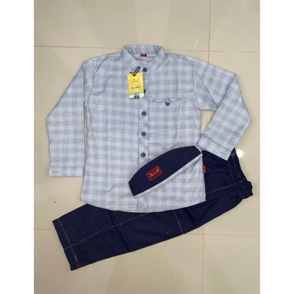 Saless Koko Anak 'Urwah A&J / Setelan Koko Anak Terbaru Salur Lengan Panjang / Koko Anak Aljami / Ko