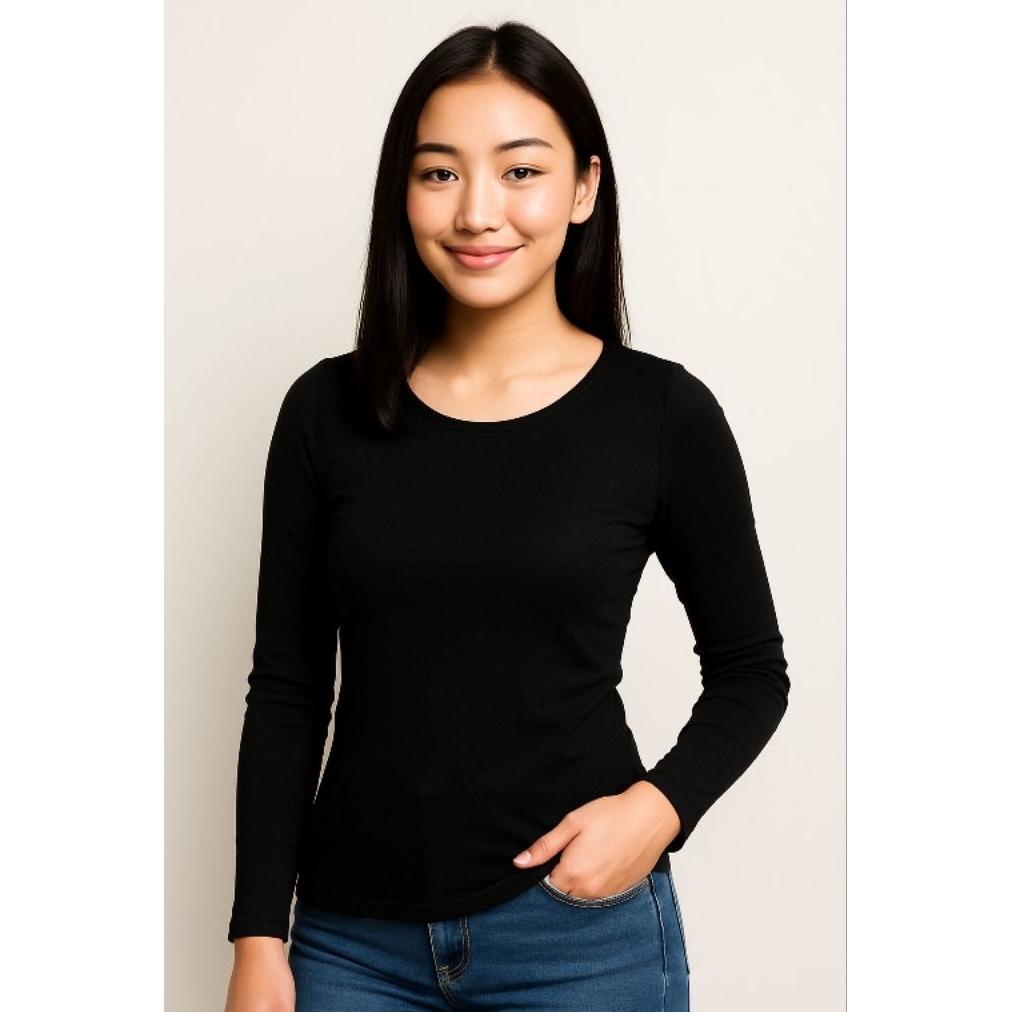 Premium Manset Lengan Panjang Wanita Kerah Oblong / Manset Dalaman Wanita Bahan Kaos/ Manset Kaos 30