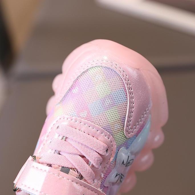 Instancodbisa- Lkm457 Sepatu Sport Anak Perempuan Casual Bayi Dengan Lampu Led Sekolah [1Kg 3Pc] Hal